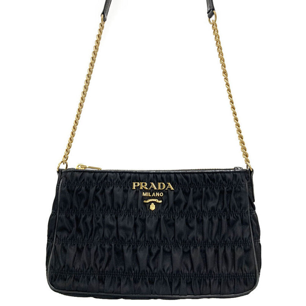 Prada Tessuto Gaufre Chain shoulder bag black
